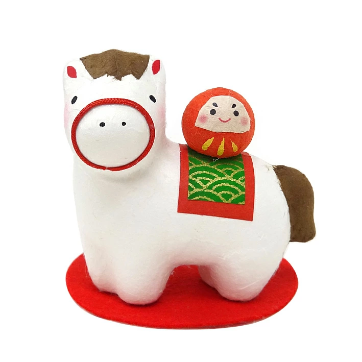 ちぎり和紙 だるまと一緒